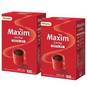 동서 맥심 솔루블 오리지날 100T X 2개 일회용 블랙커피