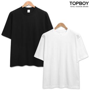 [탑보이] 베이직 무지 오버핏 반팔티 (TS014)