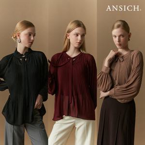 [안지크]FW 쉬폰 플리츠 블라우스 2종+크레오라 이너 2종