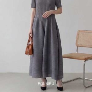 보니제이 /  보니제이  입체 세로 주름 맥시 롱 원피스 4color 찰