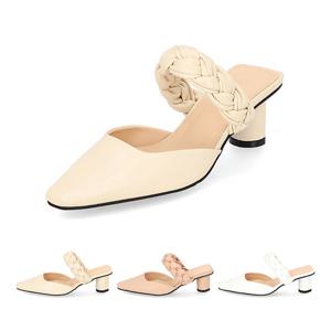 [정상가 139,000원] 엘칸토 여성 꼬임스트랩 포인트 뮬 5cm LCWO08I226