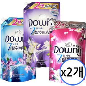 다우니 초고농축 섬유유연제 1.6L(드럼/일반겸용) 탈취파워 /리필x2개