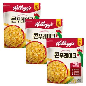농심 켈로그 콘 푸레이크 1200gx3개 대용량 씨리얼 아침식사대용 영양간식
