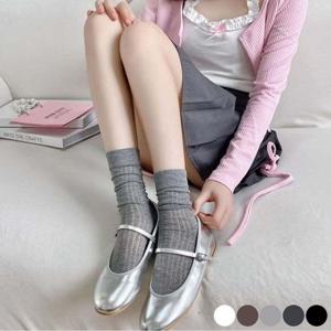 [셀럽하우스]여자 XVVCGQFS 여름 시스루 얇은 장목 골지 양말 샌들 레이어드