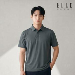 [엘르 옴므]남성 베이직 아이스 실켓 무봉제 반팔 카라 티셔츠 66436