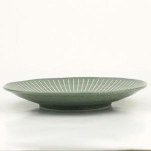 아방떼 도자기 대접시(그린) 25cm 다용도 그릇 식기 (W73DF3B)