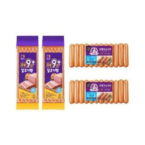 [셀러허브 식품]목우촌 주부9단 살코기햄 1KG 2개+프랑크소시지 500G 2개