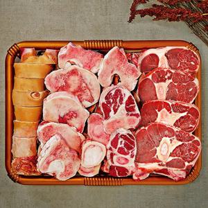 [국제식품]한우 보신세트 2호/6.5kg이상(한우잡뼈2kg+한우사골2kg+한우통사태1.5kg+한우족1개)