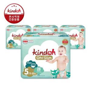 킨도 프리미엄 오슬림 밴드형 기저귀 5단계 특대형(11~20kg) 28매x4팩