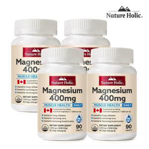 네이처홀릭 캐나다 마그네슘 400mg 4병 총360캡슐 12개월분