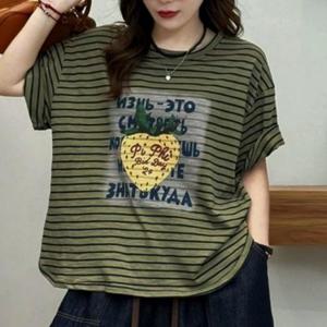 [애슬릿][애슬릿]여성 반팔 티셔츠 여름 면 빅사이즈 중년 마담