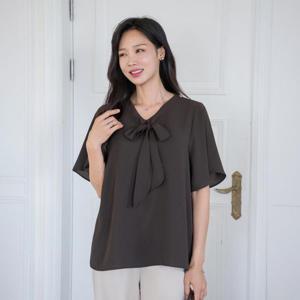 엄마옷 마담4060 나팔타이블라우스 -QBL2605087-