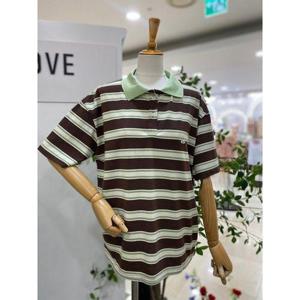 갤러리아_[레코브]카라배색 스트라이프 반팔티셔츠(LG31F5ST503X)