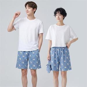 갤러리아_바풀 남성 여성 공용 잠옷 파자마 5부 반바지여름 쿨링 HY 1863-2