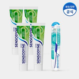 센소다인 후레쉬 플러스 민감성 치약 100g x4개+딥클린 칫솔 1개