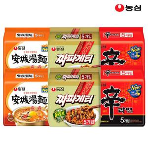 농심 봉지라면 혼합 30봉(신라면10봉+짜파게티10봉+안성탕면10봉)_