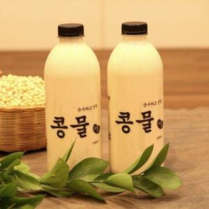 갤러리아_맷돌로 갈아 순수하고 찐한 우뭇콩물 1000ml 2병 국내산 콩국물