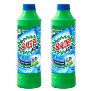 옥시크린 산소계 표백제 1kg 용기x2개 찌든때 얼룩제거 세탁표백