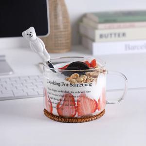 포 와이드 내열유리 시리얼 머그, 요거트잔 500ml