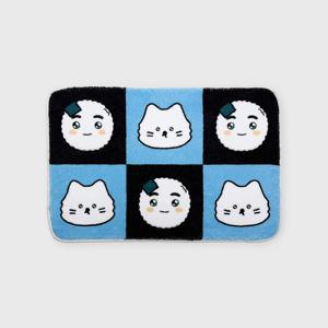 어프어프X쿵야 체커보드 주먹밥쿵야 블루(러그) 포인트 발매트 인테리어 욕실 주방 현관