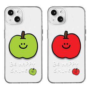 Happy Apple 레터링 프린팅 전기종 풀커버 스마트톡 휴대폰 케이스