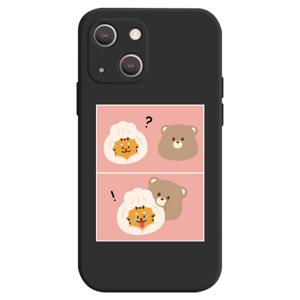 만두 냠냠 곰돌이 블랙 컬러 아이폰 갤럭시 풀커버 휴대폰 케이스