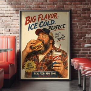 big burger and cola - 패스트푸드 레트로 아트 포스터