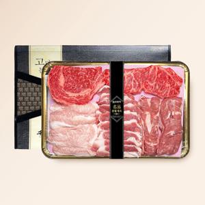 한우1++, 한돈 반반 채반세트 1kg 집들이선물 캠핑