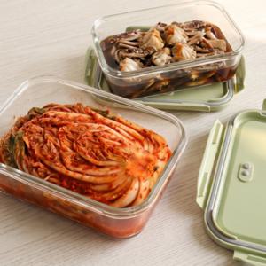 내열유리 찜기 전자렌지용 전자레인지 계란찜 라면 사각 용기 2size