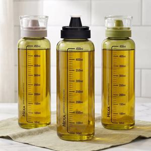 빛차단 올리브 유리 실리콘 오일병 500ml 3개 세트 오일디스펜서 식용유병