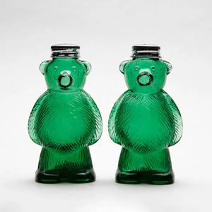 그린 곰돌이 유리 양념통 2p 세트 소금 후추 고춧가루 통 조미료 양념병 60ml