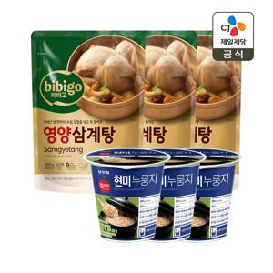 비비고 영양 삼계탕 800g x3개+현미누룽지 30g x3개