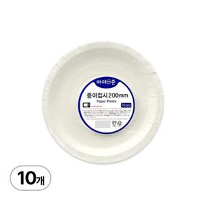 아이존 종이접시 230mm 10개입 x 10개 일회용 천연펄프 전자렌지 사용가능