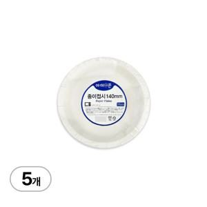 아이존 종이접시 140mm 10개입 x 5개 일회용 천연펄프 전자렌지 사용가능