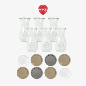 [공식수입사] 쥬스병 763(290ml) 유리병 6개 + PE뚜껑 8개 세트