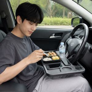 차량용 핸들 테이블 차량 식탁 트레이 노트북 받침대 거치대 양면사용