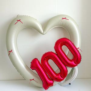 100일 하트 프레임 풍선 레터링 생일 파티 diy 세트