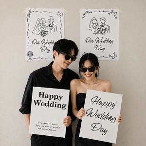 웨딩 스냅 촬영 레터링 감성 액자 셀프 소품 - 01.해피웨딩