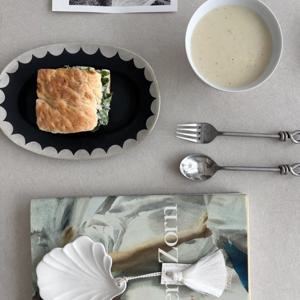 레인하우스 김고운작가 블랙 실버 플레이트 블랙도자기 와이드림 S