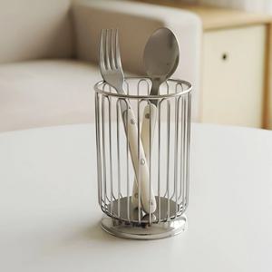 클래식 스텐 수저통 다용도 조리도구 꽂이 캡슐커피 보관함 원형 감성 바스켓