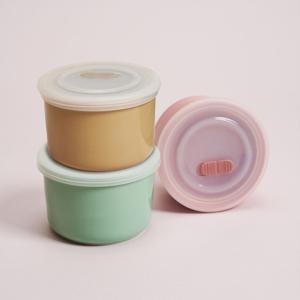 도자기 이유식용기 250ml 3종세트 보관 밀폐용기