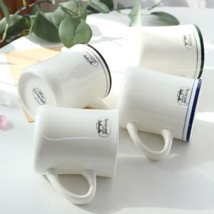뉴욕 오목 머그컵 400ml 도자기 머그 화이트