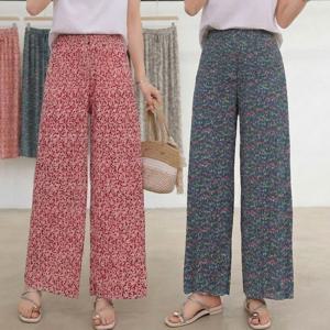 찰랑 꽃바지 홈캉스 여행 와이드팬츠 꽃무늬 바지 10color DD-13479