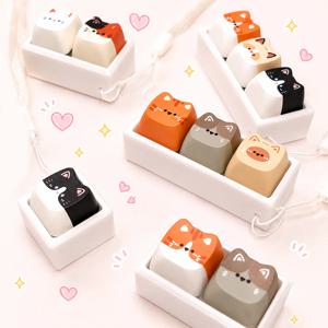 고양이 키캡 키링 야옹이 딸깍이 클리커 딸각이 킵캡 클릭커 또각이