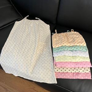 끈나시 원피스 순면 젤라또 도트 여름 이중거즈 잠옷 8color
