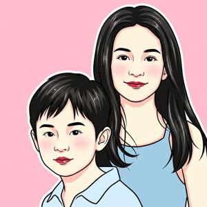 팝아트 초상화 커플 기념일 부모님 생일 결혼 선물 집들이 그림 주문제작 - 러블리 스타일