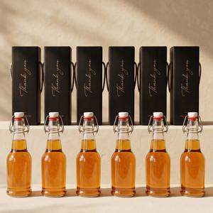 스윙락캡 위스키 유리병 250ml + 은박 땡큐 선물상자 1호 6P 세트