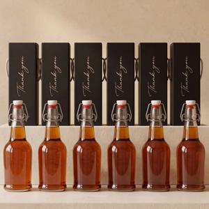 스윙락캡 위스키 유리병 500ml + 은박 땡큐 선물상자 3호 6P 세트