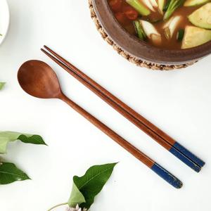 대한민국 우수공예품 선정 금수강산 민 옻칠 수저세트 22cm 5colors