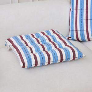 에코블렌드 코튼 체크 사각 방석 버건디블루 40x40